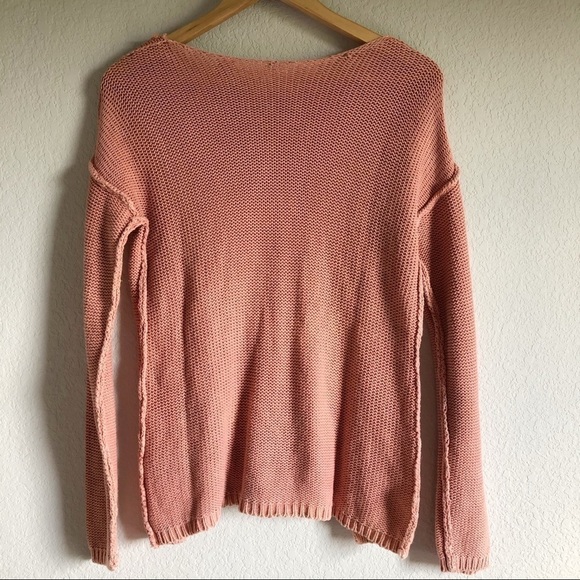 BKE Gimmicks Dusty Rose Open Weave Sweater. S - Picture 8 of 11